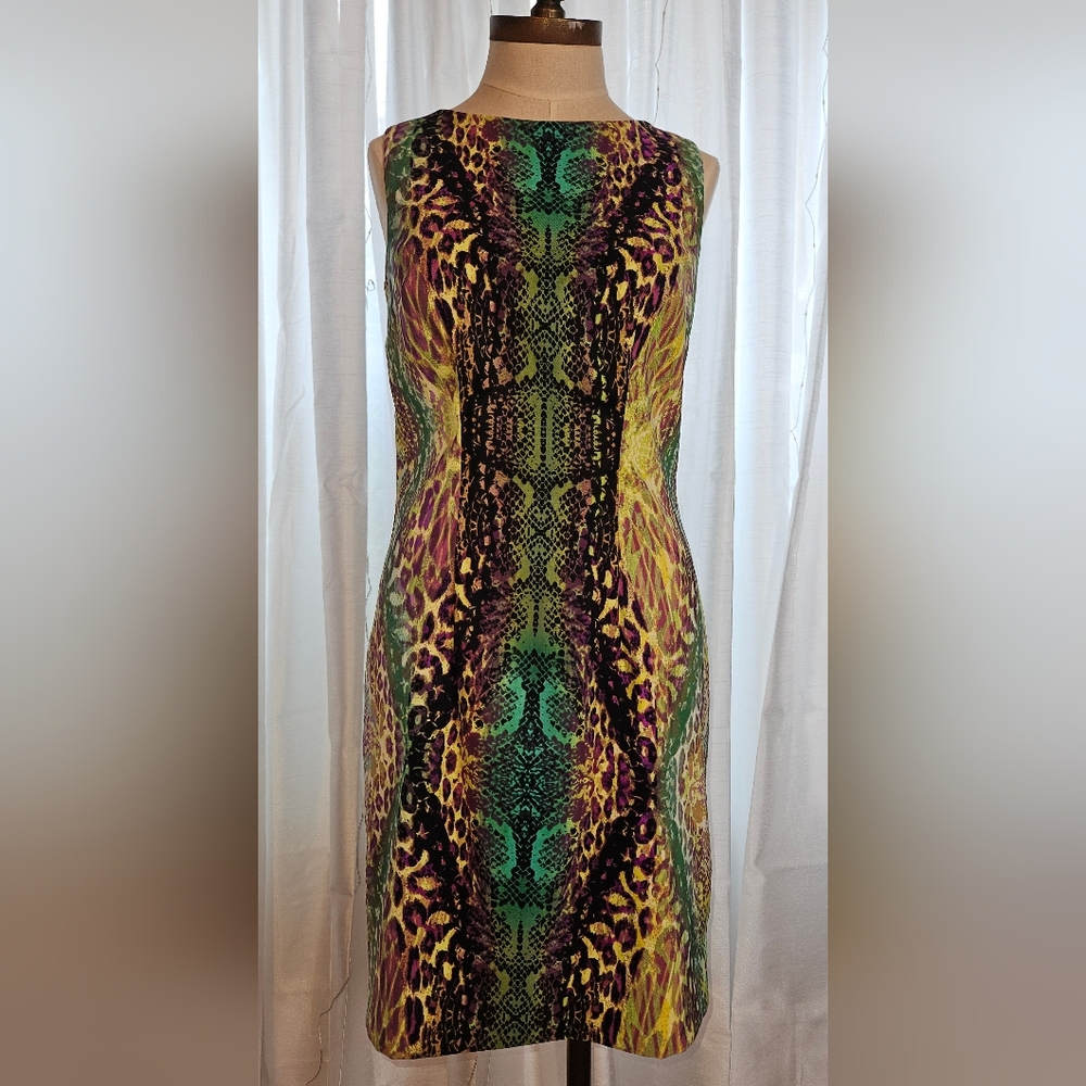 Kim Rogers Snake Print Multicolor Sheath Dress